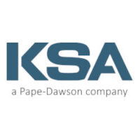 KDA - a Pape-Dawson Company Logo with blue font and gray tagline